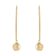 Simple and classic yet still very modern, a dangling bead adds shine and movement at the bottom of these gold hoops. Crafted in polished 14K yellow gold, these earrings are a staple youll want to wear every day. Worn day or night, they're an easy way to add style to any outfit. Size: one size.  Gender: female.  Age Group: adult. Gold Hoops, Gender Female, Womens Watches, Women's Earrings, Jewelry Watches, Age Group, Every Day, Yellow Gold, Women Jewelry