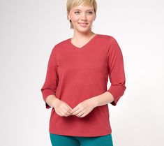 Cute and comy, this Perfect Jersey top is a go-to style that's ideal for everyday wear. From Denim & Co.® Fashions. Everyday Relaxed Fit Top With 3/4 Sleeves, Everyday Cotton Tops With 3/4 Sleeve, Stretch Tops With 3/4 Sleeve For Everyday, Stretch Cotton Tops With 3/4 Sleeves, Jersey Top, Everyday Wear, Sleeve Top, How To Wear