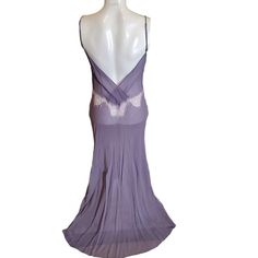 Victoria's Secret Vintage Y2k Silk Crepe Chiffon Slip Dress Nightgown Open Back Lace Inset Adjustable Straps Lavender Sz S 100% Silk Victoria Secret Dress, Victoria Dress, Lace Inset, Long Gown, Silk Crepe, Dress Clothes For Women, Night Gown, Women's Intimates, Vintage Y2k