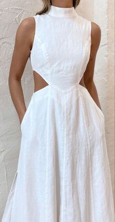 Sukienki Maksi, Dorothy Dandridge, Linen Fashion, Mode Inspiration, White Casual, Linen Clothes, Fashion Sewing, Sewing Inspiration, Classy Outfits