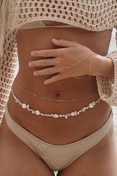 Beach Belly Chain, Bathing Suit Jewelry, Shell Body Chain, Seashell Belly Chain, Body Chain Miçanga, Body Chain Aesthetic, Neutral Swimwear, Swimwear Jewelry, Crochet Neutral