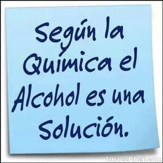 a piece of paper with the words segui la quimica el alcoholes una solution written on it