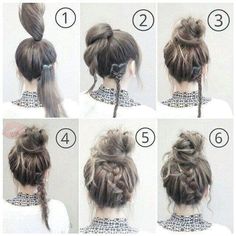 Work Updo, Quick Hairstyles For School, Easy Hairstyles For School, Fast Hairstyles, Penteado Cabelo Curto, Quick Hairstyles, Hair Tutorials, Hairstyles For School