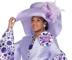 Elite Champagne H6024 lilac purple hat Fitted Purple Hat For Spring, Fitted Purple Summer Outerwear, Summer Fitted Purple Outerwear, Elegant Fitted Hats For Work, Church Lady Hats, Women Church, Black Church, Church Hat, Types Of Hats