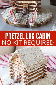 the pretzel log cabin no kitrequied is ready to be eaten