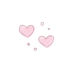 two pink hearts with bubbles floating in the air