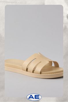 Vegan leather upper/Open toe/Rubber outsole Beige Leather Closed Toe Footbed Sandals, Modern Beige Synthetic Sandals, Leather Footbed Sandals In Beige For Spring, Spring Beige Leather Footbed Sandals, Modern Beige Sandals With Textured Footbed, Beige Leather Sandals With Textured Sole, Modern Beige Sandals With Leather Footbed, Beige Leather Flat Sandals, Beige Flat Leather Sandals