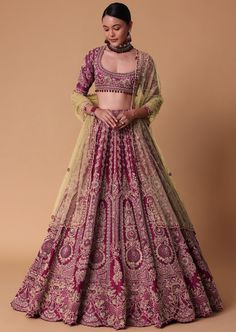 Take a step forward on your big day with our red and gold raw silk bridal lehenga set. Crafted to captivate everyone's attention this set of four ensemble is highlighted with a dramatic back cut blouse adorned on a rich velvet base. Completed with two dupattas and enhanced with hand embellished beads and cutdana that add a touch of royal charm to your wedding look. Dry clean only if required. Slight variation in color is possible due to digital photography. Silk Bridal Lehenga, Latest Bridal Lehenga Designs, Dress Sites, Chic Prom Dresses, Bridal Lehenga Designs, Raw Silk Lehenga, Latest Bridal Lehenga, Cut Blouse, Lehenga Designs Simple