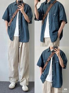 Boyfriend Outfits Men Casual, Boyfriend Aesthetic Outfit, Male Outfit Ideas Casual, Boyfriend Outfit Men Aesthetic, Softboy Outfits Aesthetic, Older Men Style, Boyfriend Outfit Men, Outfit Hombre Aesthetic, Oversized Shirt Men Outfits