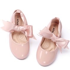 PRICES MAY VARY. 【Fashion:Ribbon tie bow design】The elegant looking shoes coupled with beautiful straps, more adorable and fancy.The flower girls shoes can concentrate the attention of everyone when you tie the sweet ribbon in front or back. 【Durable:Long service life】High quality satin lace-up tie,PU leather upper and rubber outsole for durability.A sweet satin tie with a cute bow gives them a chic look!The bright color do not to worry about soiling,After a simple wipe with a wet tissue,it look Spring Mary Janes With Bow, Closed Toe, Spring Mary Janes With Bow And Closed Toe, Cute Mary Janes For Spring Party, Cute Spring Mary Janes For Party, Cute Spring Party Mary Janes, Pink Mary Janes For Spring Party, Spring Bow Mary Janes With Round Toe, Spring Mary Janes With Bow And Round Toe, Party Mary Janes With Bow And Round Toe