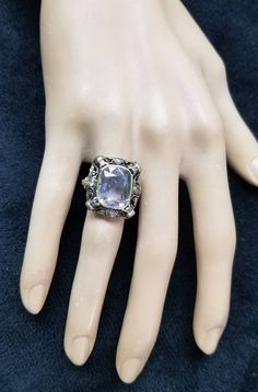 Gorgeous antique art deco filigree 18k yellow gold ring gray sapphire in cushion  shape circ 1900's center natural gray sapphire weight 10.35ct.  Size 13.5x9.5mm  very nice quality sapphire,Very nice medium gray color ,clean , very lively.the setting is gorgeously and tremendously old ring in excellent condition. Side set natural rose cut diamonds weight 0.45ct SI-HRing face  measured 20mm long 10mm widering size 6.5Resizable Retail value $9,500 net.Appraisal available Victorian White Gold Jewelry With Rose Cut Diamonds, Antique Oval Sapphire Ring With Single Cut Diamonds, Victorian Single Cut Diamonds Formal Jewelry, Victorian Style Rose Cut Diamonds Jewelry For Formal Occasions, Victorian Jewelry With Rose Cut Diamonds For Formal Occasions, Victorian Style Formal Jewelry With Single Cut Diamonds, Antique Cushion Cut Single Diamond Rings, Antique Cushion Cut Ring With Single Cut Diamonds, Antique Cushion Cut Rings With Single Cut Diamonds