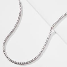 The radiant cubic zirconia stones on this stunning tennis necklace will have you turning heads everywhere you go. Tennis Necklace, Fine Jewellery Earrings, Ring Bracelet, Earring Necklace, Anklets, Jewelry Sales, Silver Color, Charm Necklace, Silver Gold