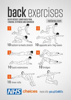 an exercise poster showing how to do back exercises