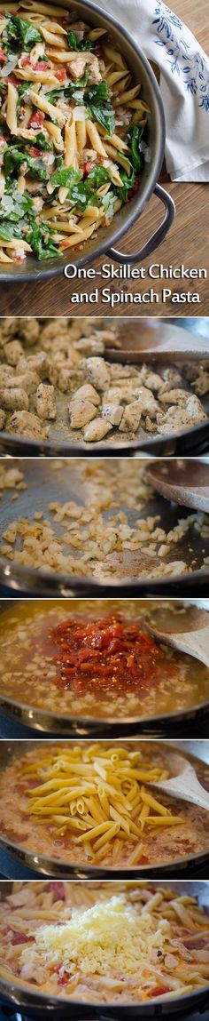 four pans filled with different types of food