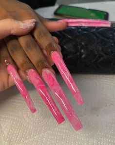 Extra Long Acrylic Nails Square, Long Acrylic Nails Square, Extra Long Acrylic Nails, Acrylic Nails Square, Barbie Pink Nails, Stilleto Nails Designs, Acrylic Pink, Curved Nails