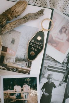 a keychain that says, don't look me on it next to pictures and photos