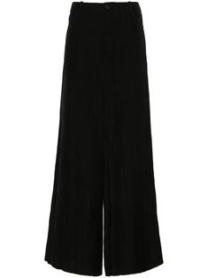 black fully pleated belt loops two side slit pockets wide leg two rear button-fastening jetted pockets concealed fly and button fastening Black Wide Leg Trousers, Wide Leg Trousers, Emporio Armani, Wide Leg Pants, Wide Leg, Top Brands, Trousers, Great Deals, Luxury Fashion