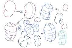 several different types of hats are shown in the drawing process, including one for each hat