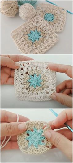 crocheted doily is being used to make an ornament