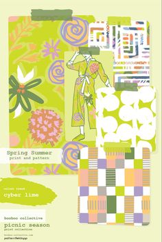 an advertisement for the spring and summer 2012 fashion line, featuring colorful patterns and flowers