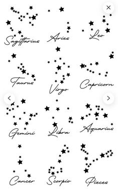 the stars are written in black ink on white paper