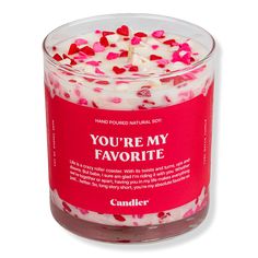 you're my favorite candle with pink and red hearts