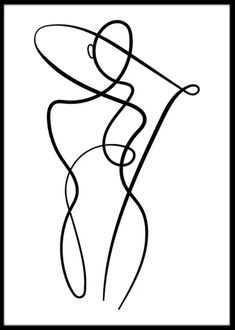 a black and white drawing of a woman's body