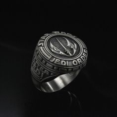 Jedi Order Ring is highly detailed handcrafted exclusive jewelery that made by skilled craftsmen of Angelios Jewelry. It can be ordered in different sizes and different finishes. Be sure you checked our Sterling Silver Miscellaneous Ring Collection. Visit FAQs page and Care Guide for more details. Cool Rings For Men, Cool Rings, Attractive Eyes, Jedi Order, Ring Collection, Unisex Ring, Ring Collections, Gold Finish, Class Ring