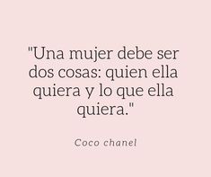 a pink background with the words coco chane in spanish and english on top of it