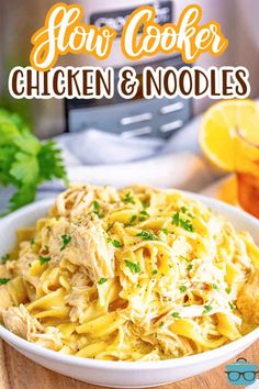 this slow cooker chicken and noodles recipe is so easy to make