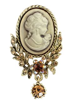 PRICES MAY VARY. Gorgeous vintage cameo style. a beautiful cameo brooch featuring enamel lady maiden in a filigree frame with floral, ribbon and crystal rhinestone detail on a metal alloy base. for those that love vintage style accessories this brooch is the perfect little touch to really make a look pop. from the ribbon detail to the adorable crystal rhinestone flowers, this brooch is elegance defined. Antique jewelry. give this vintage inspired pin to a loved one on occasions such valentine's Broches Jewelry Victorian, Vintage Jewelry Art Victorian, Vintage Cameo Jewelry Victorian, Cheap Victorian Style Brooch Jewelry, Broches Jewelry Vintage, Antique Brooches The Jewelry Lady's Store, Lady Cameo Necklace, Vintage Rhinestone Brooch, Cameo Jewelry