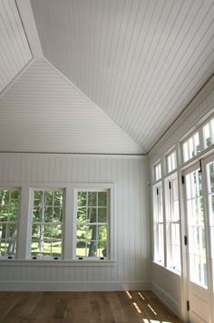 an empty room with white walls and wood floors is shown on the instagram page