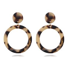 Leopard Print Acrylic Women Earrings Add a touch of fierce elegance to your accessory collection with these stunning Leopard Print Acrylic Earrings designed for women. Crafted with care, these eye-catching earrings feature a stylish leopard print pattern on high-quality acrylic plates. The lightweight design ensures comfortable wear throughout the day or evening. Whether you're dressing up for a special occasion or looking to elevate your everyday style, these earrings are the perfect choice. Ma Chic Leopard Print Jewelry, Trendy Brown Circular Earrings, Trendy Brown Circle Earrings, Trendy Brown Earrings, Trendy Tortoiseshell Drop Earrings, Female Leopard, Dangle Earrings Boho, Hot Style, Coffee Color