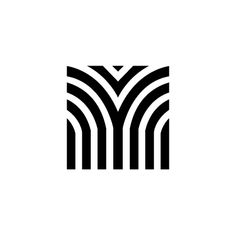 an abstract black and white logo with wavy lines in the center, on a white background