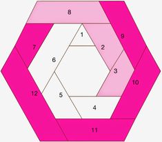 an image of a pink hexagon with numbers on it