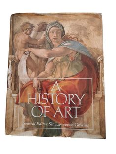 a book with an image of a painting on it