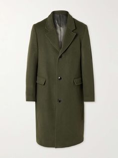 OFFICINE GÉNÉRALE Sirius Wool and Cashmere-Blend Coat for Men Coat For Men, Weekend Style, Green Wool, Soft Wool, Mr Porter, Off Duty, Exclusive Collection, Winter Coat, Mens Coats