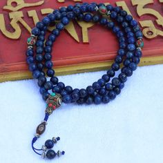 Genuine Lapis Lazuli Agate Bead Mala December & Libra - Etsy Blue Stone Necklace, Lapis Lazuli Jewelry, Carnelian Stone, Twinkle Star, Mala Beads, Beaded Rings, Agate Beads, Gorgeous Necklaces, Blue Stone