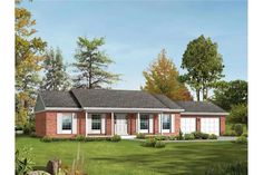 this is an artist's rendering of the ranch house plans for small homes that are available to purchase