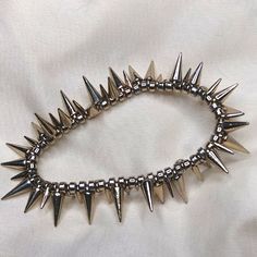 Spike Bracelet. Made Of Lightweight Plastic. Has An Elastic Band. Never Worn. Kjj1045 Adjustable Silver Bracelet With Spikes, Silver Spiked Bracelets For Parties, Spiked Accessories, Spikes Bracelet, Spike Jewelry, Pay Check, Spiked Jewelry, Spike Bracelet, Floor Wallpaper