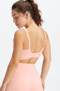 All Day Every Day Bra Fabletics pink female Activewear >> Womens >> Sports Bras >> Sports Bra >> Low Impact regular Yoga and Studio Adjustable/Adjustable Straps/Removable Bra Cups Our wear-everywhere, low-impact style Pink Activewear With Adjustable Straps For Sports, Pink Sports Activewear With Adjustable Straps, Pink Athleisure Sports Bra With Adjustable Straps, Pink Compressive Sports Bra For Training, Supportive Pink Sports Bra, Pink Sports Bra With Adjustable Straps, Pink Activewear With Adjustable Straps For Gym, Pink Sporty Sports Bra With Adjustable Straps, Sporty Pink Sports Bra With Adjustable Straps