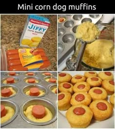 some food is being prepared and put in the muffin tins to be eaten