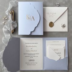 the wedding stationery is laid out and ready to be used