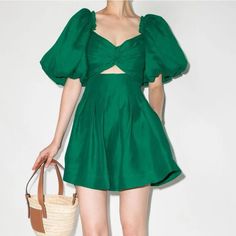 Worn Once To A Bridal Luncheon And Know I Won’t Wear It Again! In Very Like New Condition And Dry Cleaned. Au 6, Us 2 Black Short Cuts, Emerald Green Mini Dress, Bridal Luncheon, Puff Sleeve Mini Dress, Ruffle Midi Dress, Belted Midi Dress, Linen Mini Dress, Green Mini Dress, Backless Mini Dress