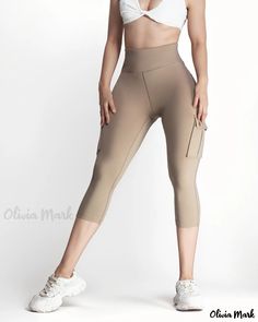 Olivia Mark - High Waist Sports Active Pants with Convenient Pocket Design Yoga Shorts, Olivia Mark, Pocket Design, Quick Dry, High Waist, High Waisted, Yoga, Technology, Sports