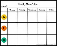 a printable weekly menu planner for the week, with colorful circles and dots on it