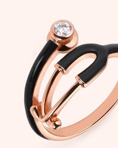 Made in 18K rose gold over brass Hand filled enamel Use our Ring Sizer to find your perfect fit Band height: 14 mm Stone size: 3 mm genuine grade AAA white CZ Stethoscope Charms, Healthcare Workers, Enamel Ring, Put A Ring On It, Ring Sizer, Favorite Rings, Pure Gold, Black Rings, Black Rose