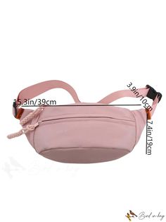 BirdinBag - Stylish & Spacious Waist Bag for Fashion-Forward Individuals Waist Bag, Casual Bags, Sling Bag, Polyester Material, Fashion Forward, Zipper, Fabric, Pattern, Pink