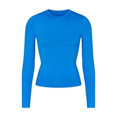 SOFT SMOOTHING SEAMLESS LONG SLEEVE T-SHIRT | AZUL - SOFT SMOOTHING SEAMLESS LONG SLEEVE T-SHIRT | AZUL Love Now, T-shirts & Tank Tops, Boyfriend Tee, Cute Everyday Outfits, Cotton Tank Top, Blue Long Sleeve, Dream Clothes, Cami Tops, Everyday Outfits