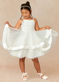 AZAZIE ANYA FLOWER GIRL DRESS - Flower Girl Dresses Kids Flower Girl Dresses, White Flower Girl Dresses, Pearl Dress, Flower Girl Dresses Tulle, Dress Flower, Stretch Crepe, Flower Girl Dress, Horse Hair, Girl Dresses